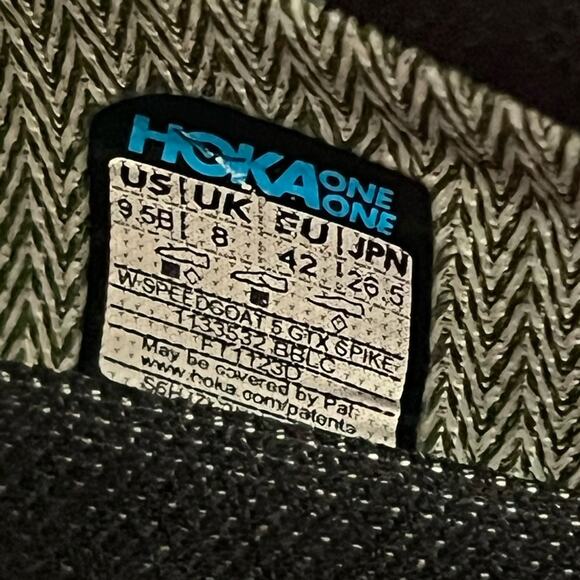 Hoka Speed goat trail running shoes black 9.5 NEW - Picture 10 of 13